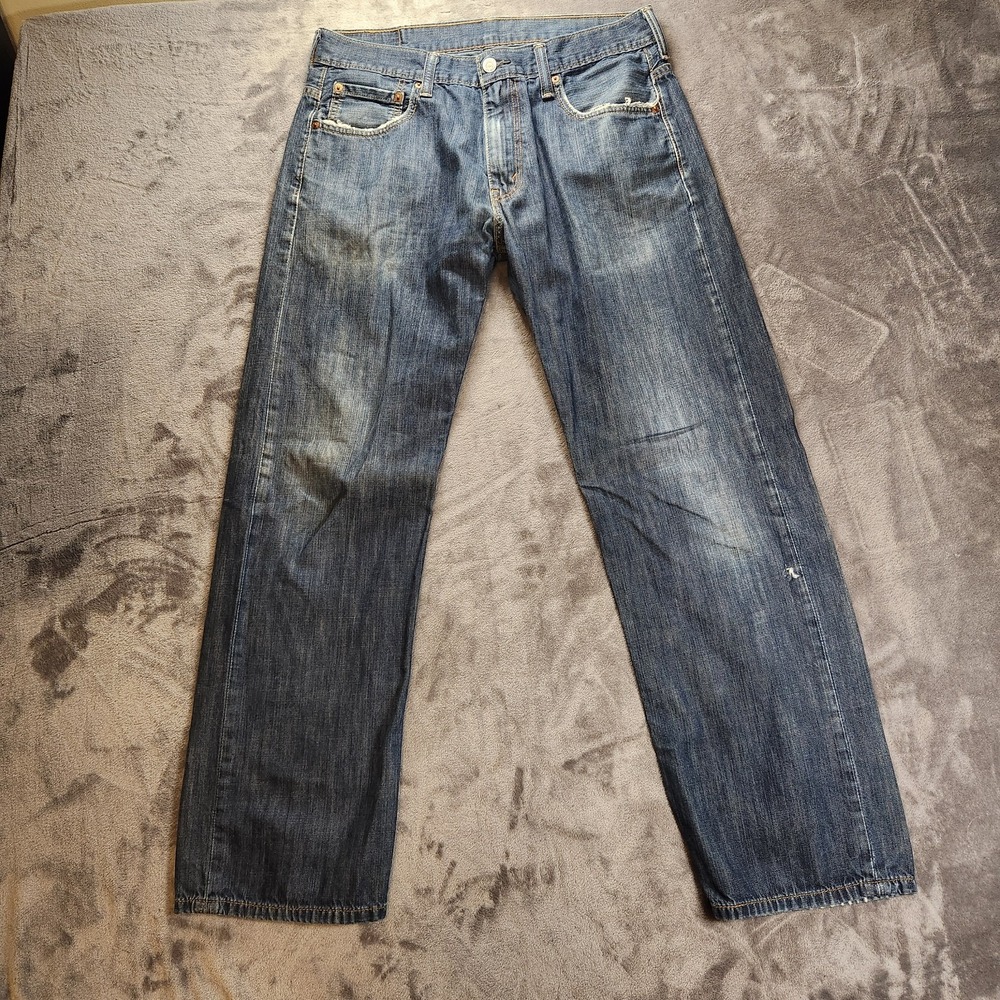 Levis 569 Jeans Mens 33x34 Blue Relaxed Straight Baggy Denim Y2K